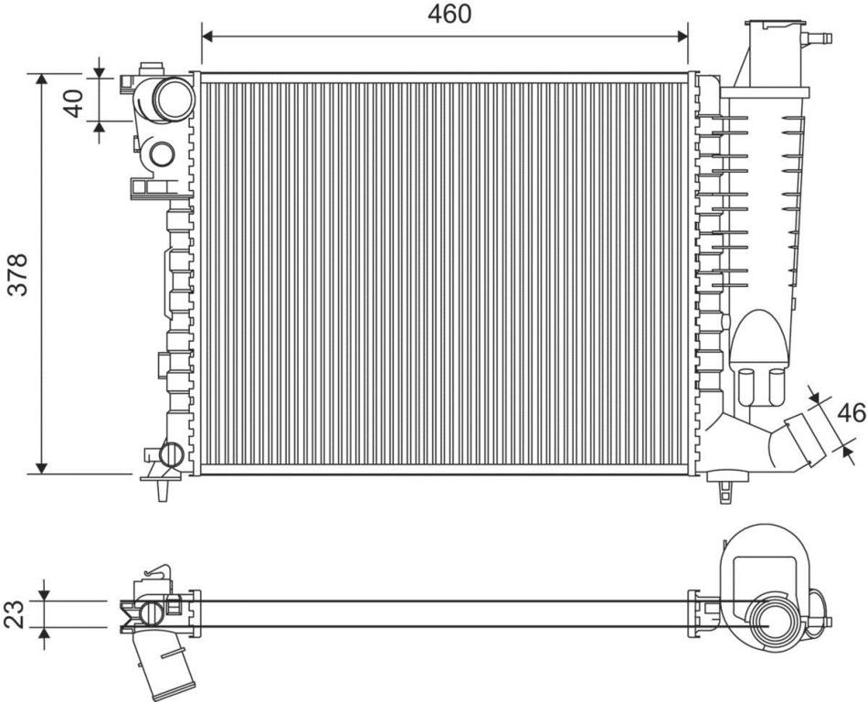Radiateur moteur (Radiateur de refroidissement) VALEO 816715