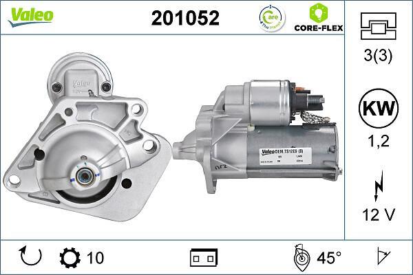 Motor de arranque (Arrancador) VALEO ref. 201052
