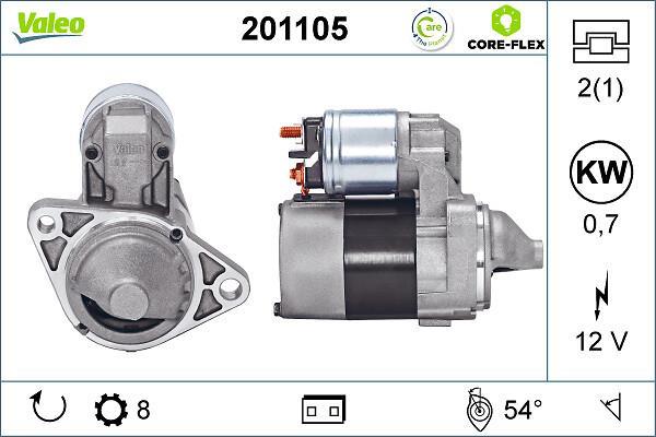 Motor de arranque (Arrancador) VALEO ref. 201105