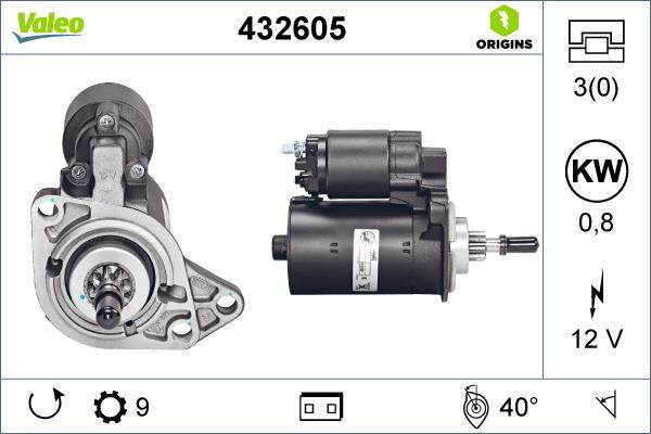 Démarreur VALEO ref. 432605