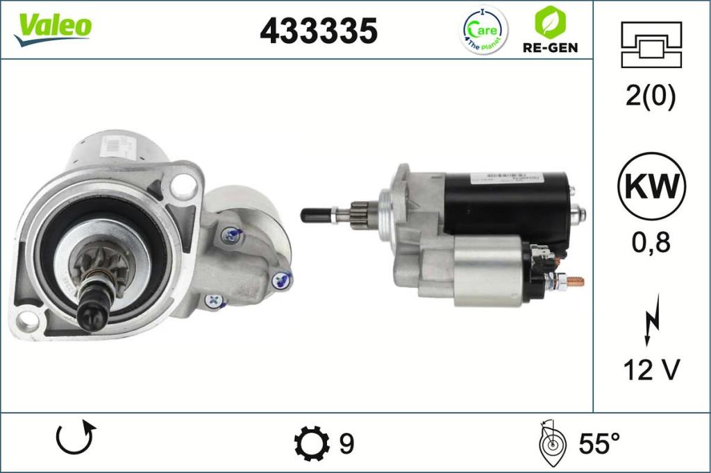 Motor de arranque (Arrancador) VALEO ref. 433335