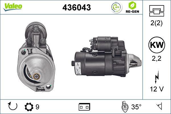 Démarreur VALEO ref. 436043
