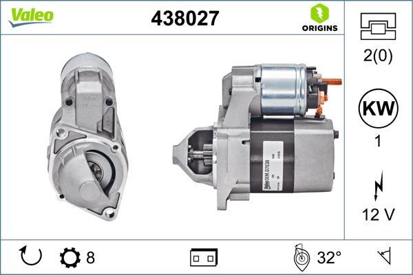 Motor de arranque (Arrancador) VALEO ref. 438027