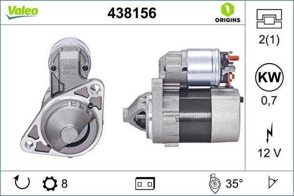 Démarreur VALEO ref. 438156