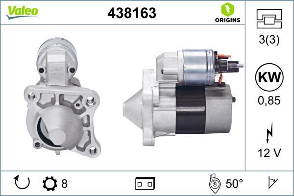 Motor de arranque (Arrancador) VALEO ref. 438163