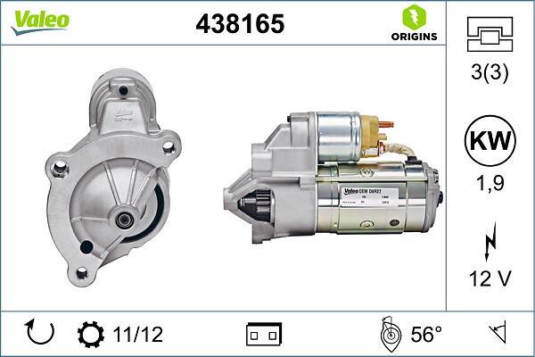 Démarreur VALEO ref. 438165