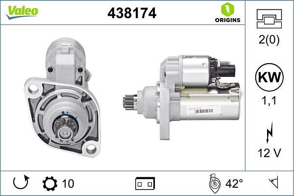 Motor de arranque (Arrancador) VALEO ref. 438174