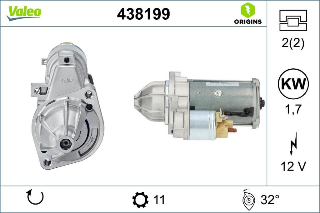 Motor de arranque (Arrancador) VALEO ref. 438199