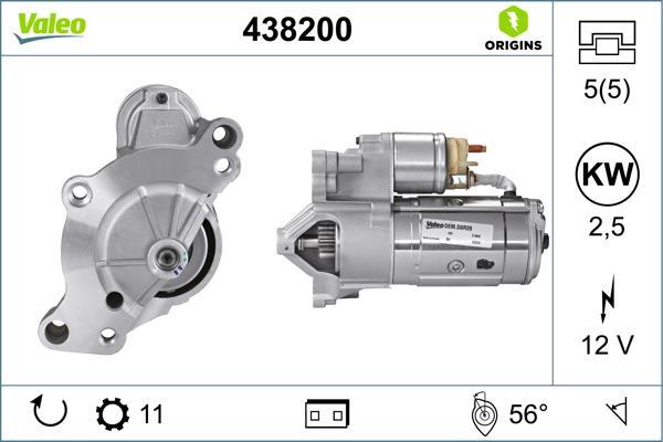 Motor de arranque (Arrancador) VALEO ref. 438200
