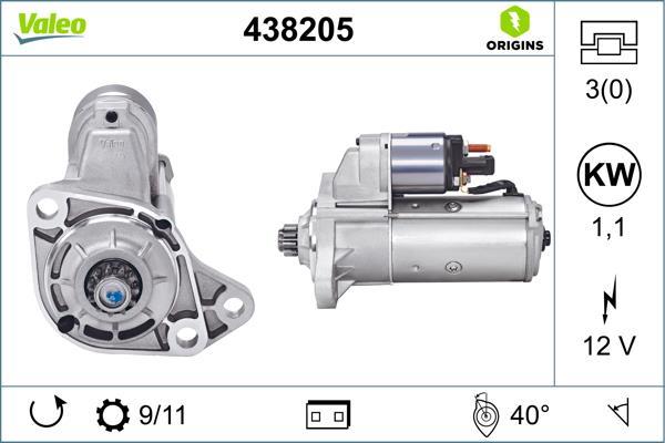 Démarreur VALEO ref. 438205