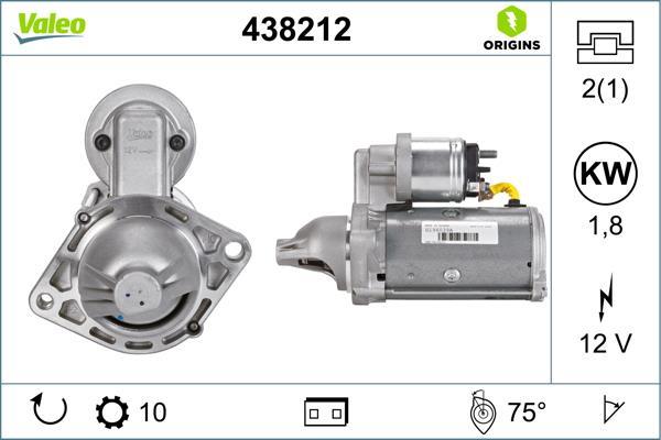 Motor de arranque (Arrancador) VALEO ref. 438212