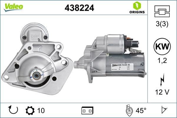 Motor de arranque (Arrancador) VALEO ref. 438224