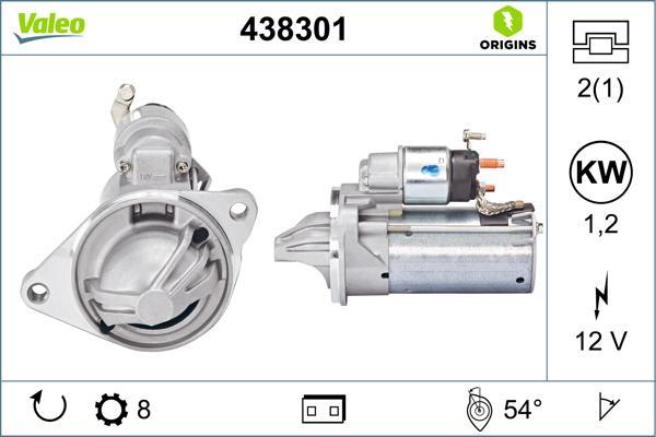 Démarreur VALEO ref. 438301