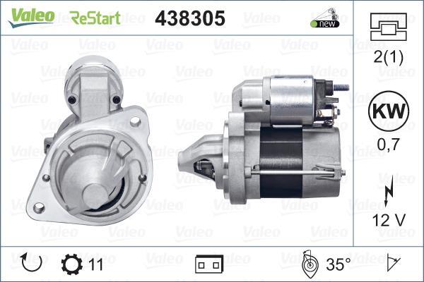 Démarreur VALEO ref. 438305