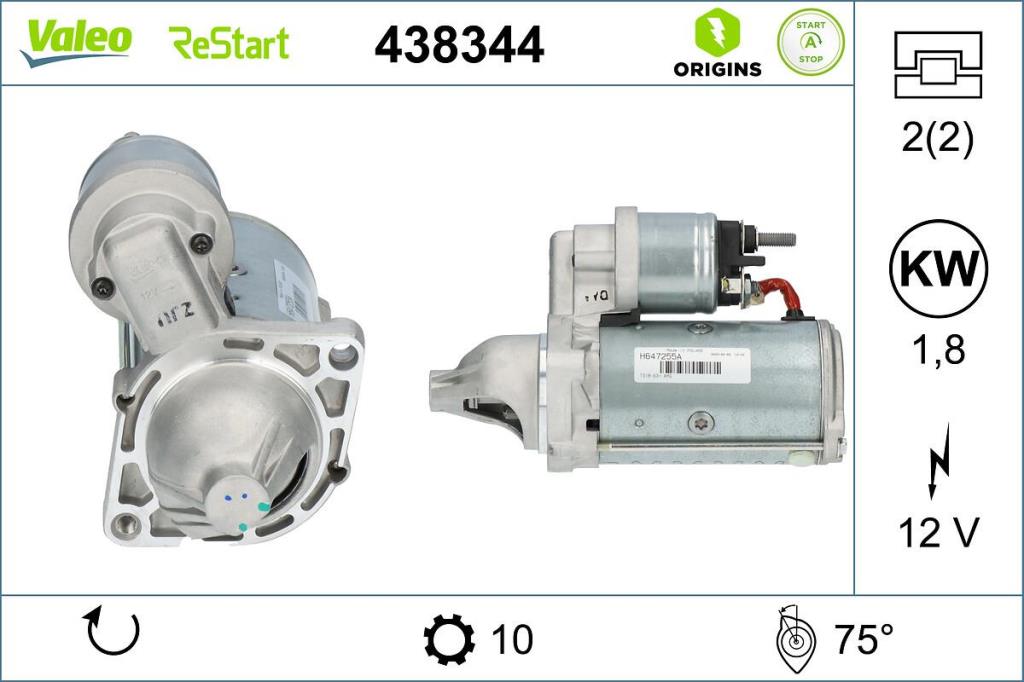Motor de arranque (Arrancador) VALEO ref. 438344