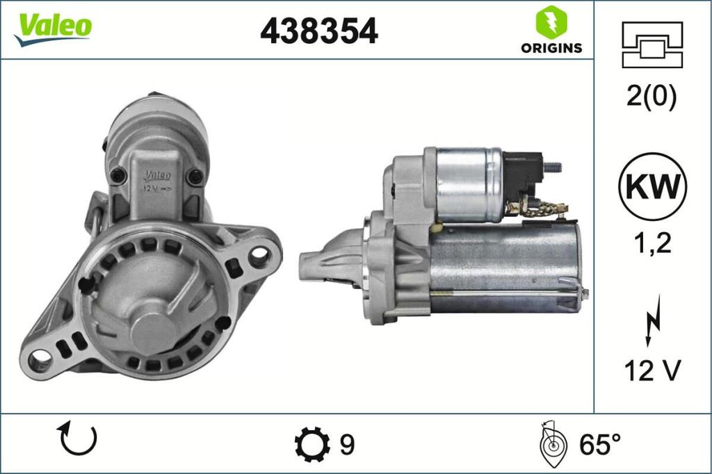 Motor de arranque (Arrancador) VALEO ref. 438354