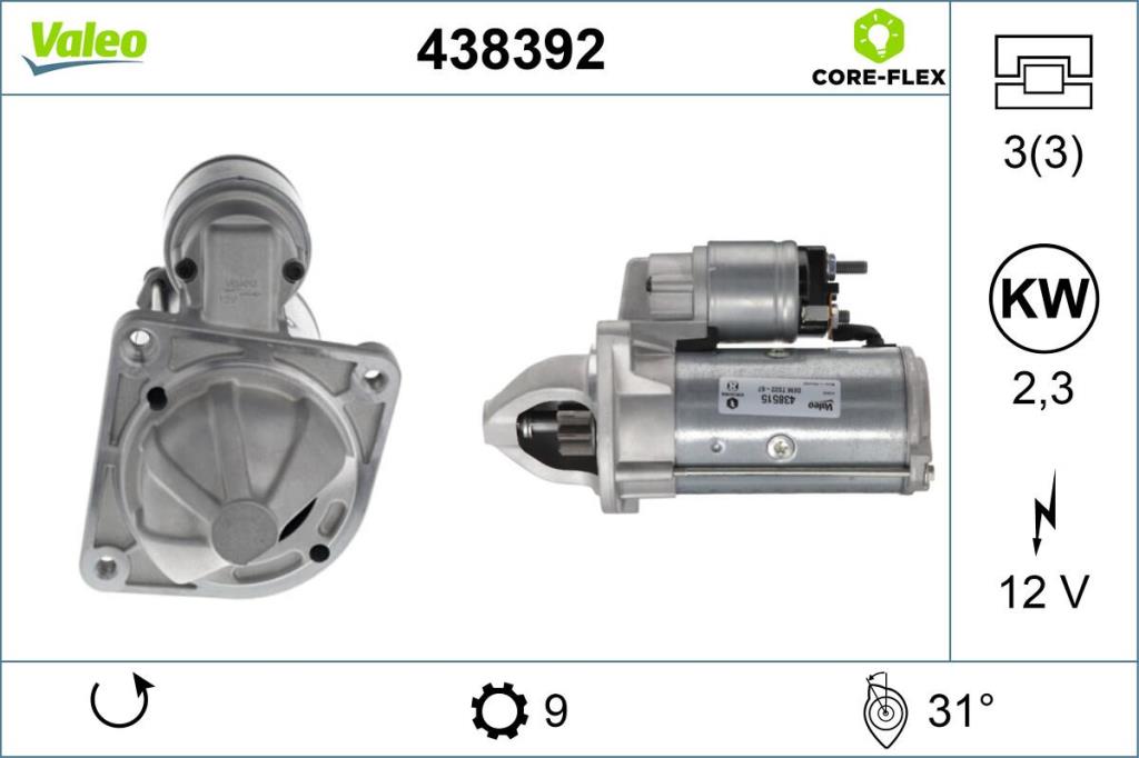 Démarreur VALEO ref. 438392