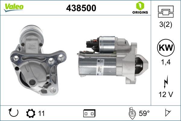 Motor de arranque VALEO ref. 438500