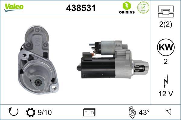 Démarreur VALEO ref. 438531