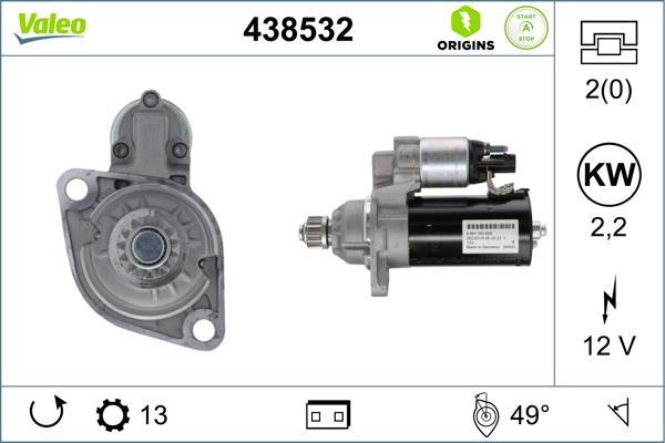 Démarreur VALEO 438532