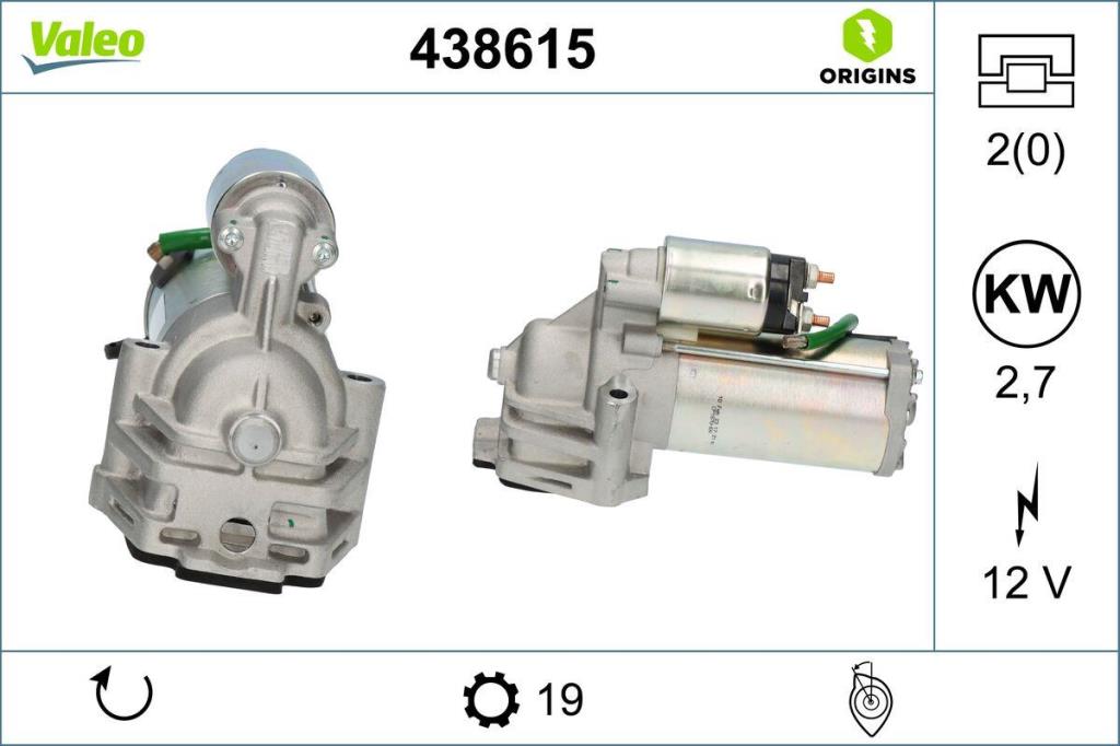 Démarreur VALEO ref. 438615