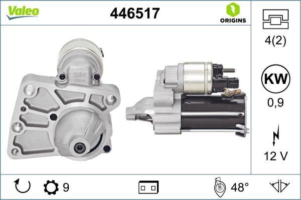 Démarreur VALEO ref. 446517