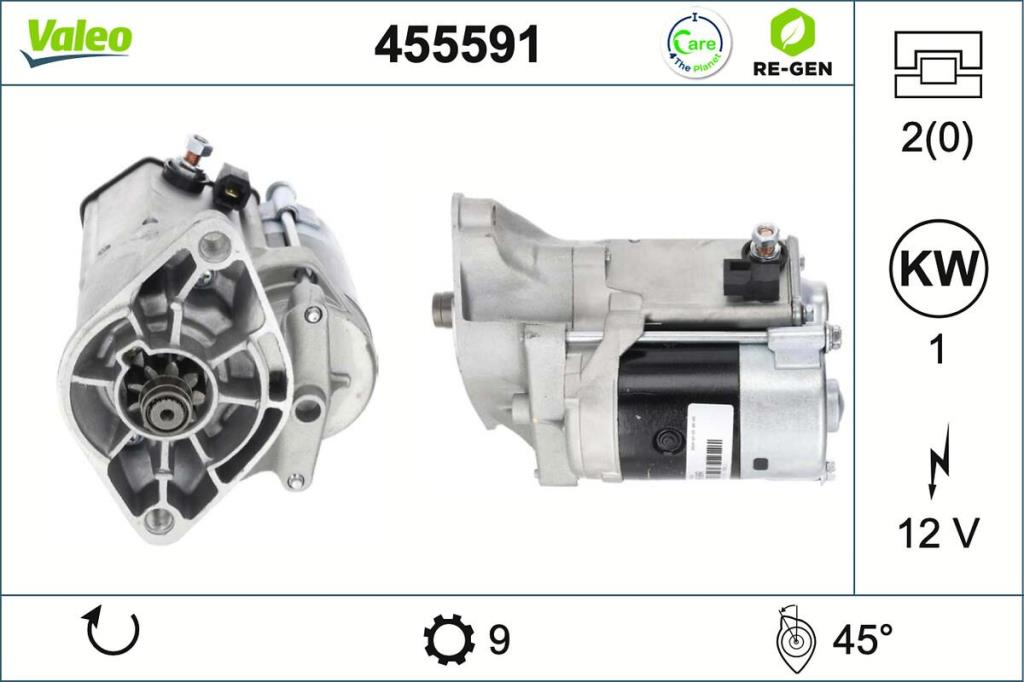 Motor de arranque (Arrancador) VALEO ref. 455591