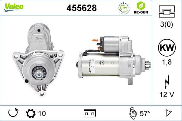Motor de arranque (Arrancador) VALEO ref. 455628