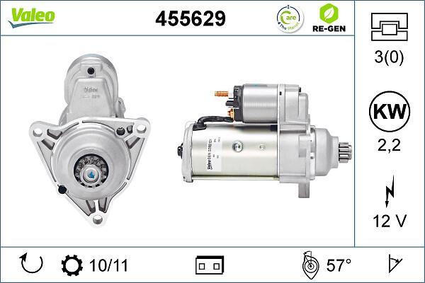 Motor de arranque (Arrancador) VALEO ref. 455629