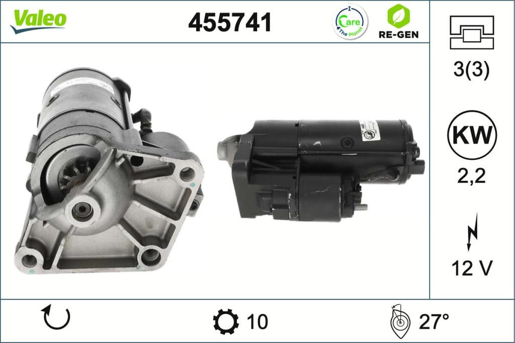 Motor de arranque (Arrancador) VALEO ref. 455741