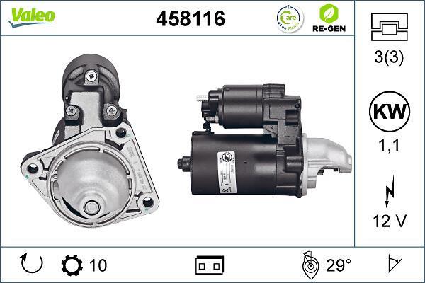 Démarreur VALEO ref. 458116