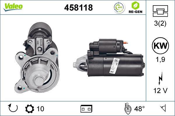 Démarreur VALEO ref. 458118