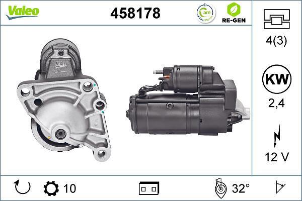 Démarreur VALEO ref. 458178