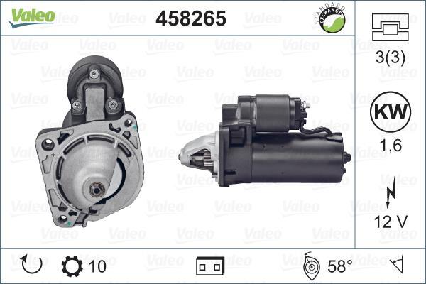 Démarreur VALEO ref. 458265