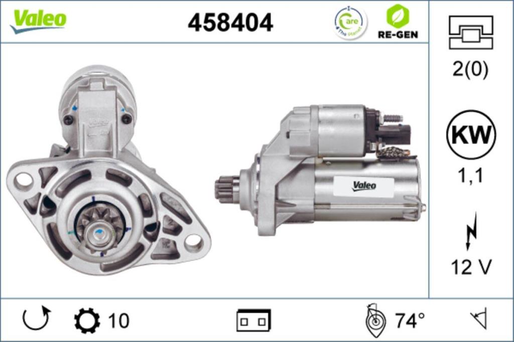 Démarreur VALEO ref. 458404