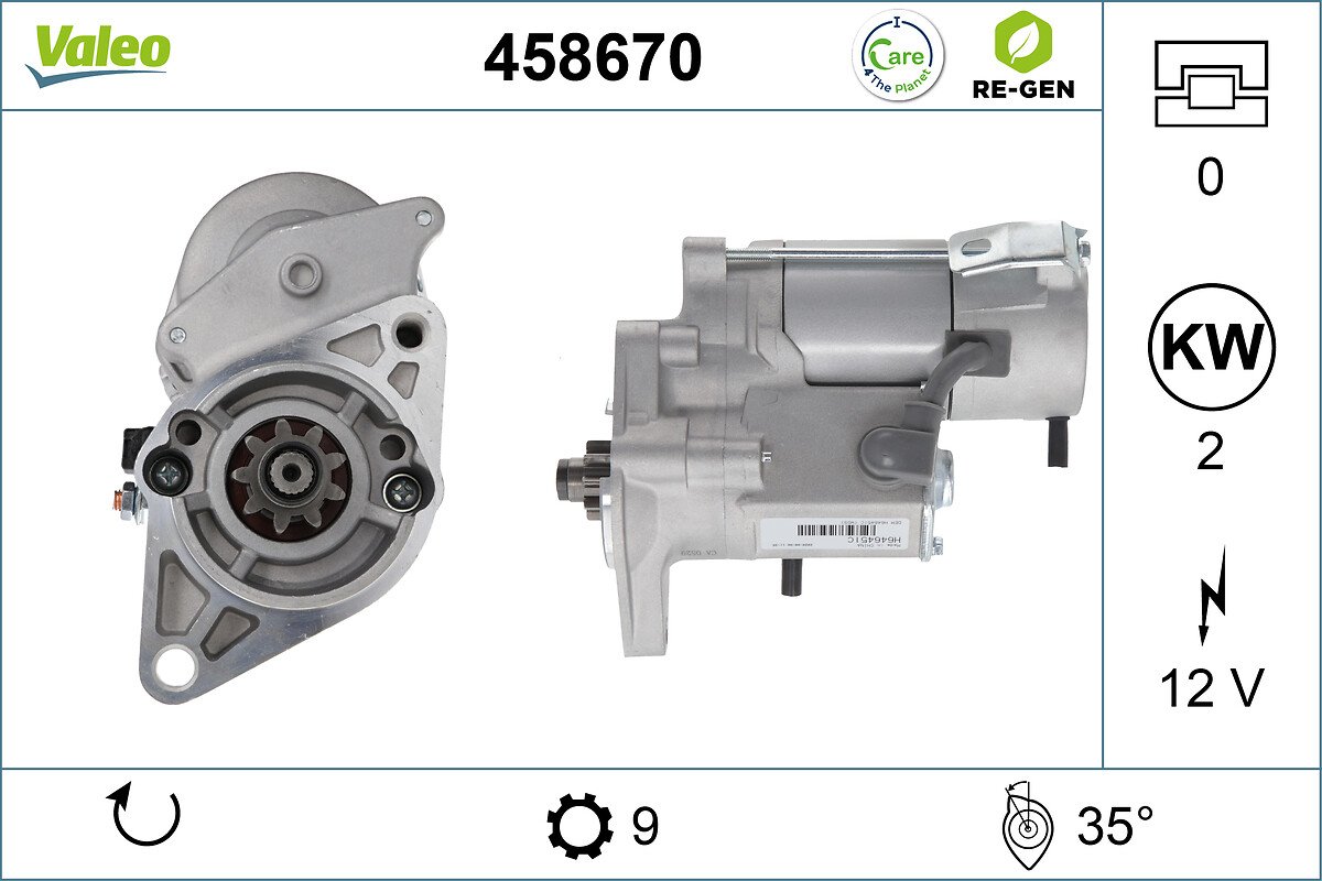 Démarreur VALEO ref. 458670