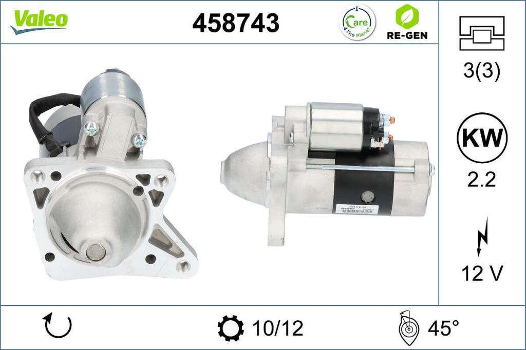 Démarreur VALEO ref. 458743