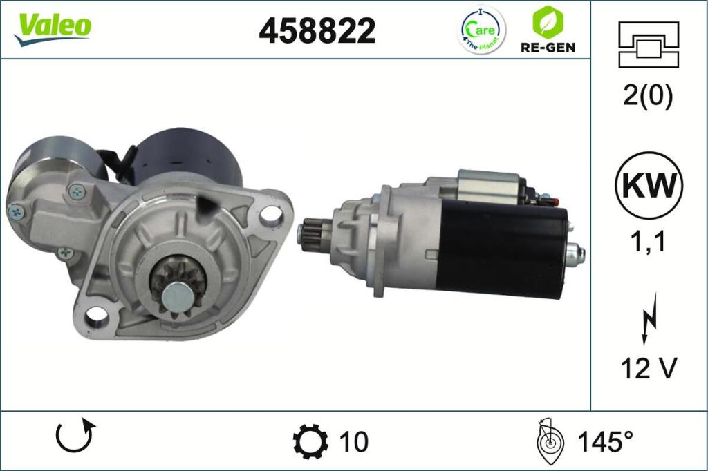 Motor de arranque (Arrancador) VALEO ref. 458822