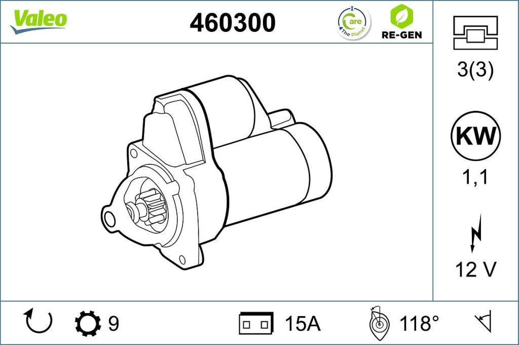 Motor de arranque (Arrancador) VALEO ref. 460300
