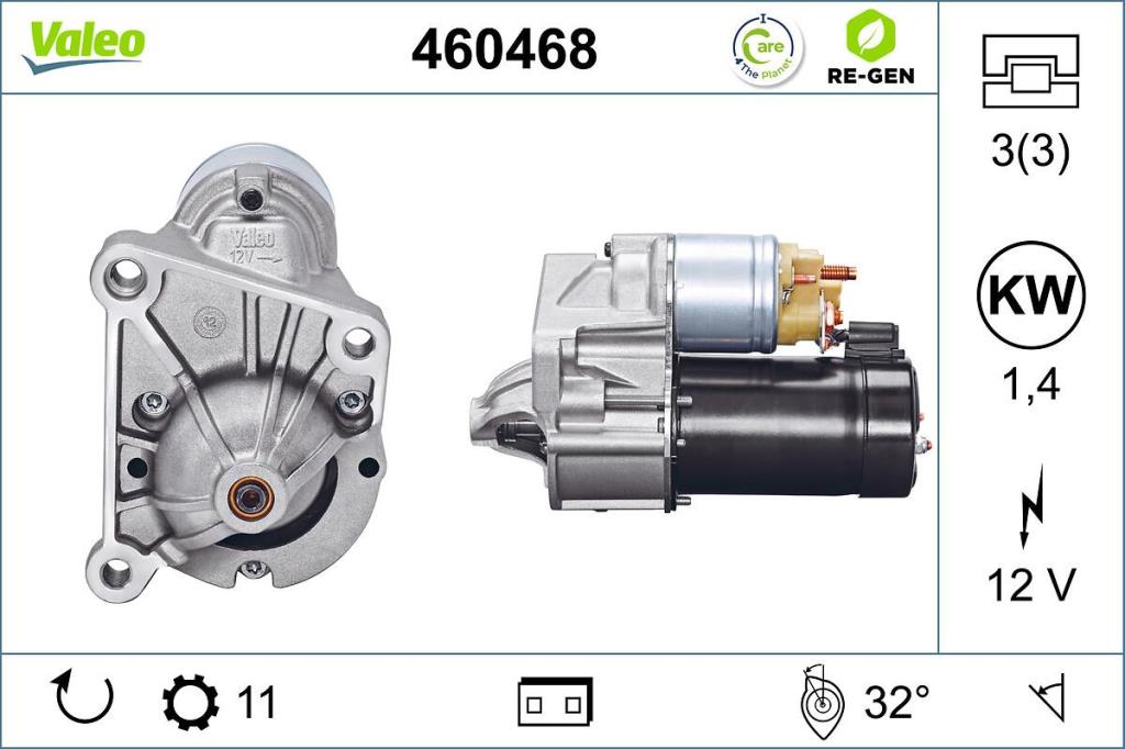 Motor de arranque (Arrancador) VALEO ref. 460468