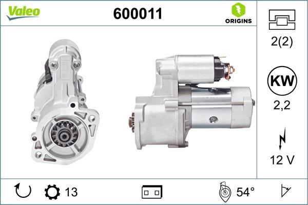 Motor de arranque VALEO ref. 600011