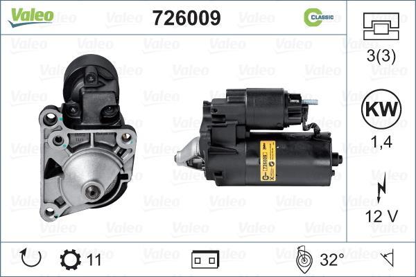 Motor de arranque (Arrancador) VALEO ref. 726009