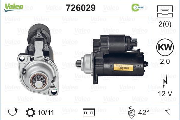 Motor de arranque VALEO ref. 726029
