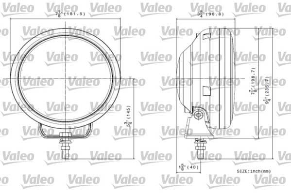 Grupo óptico de farol, farol de longo alcance VALEO ref. 045304