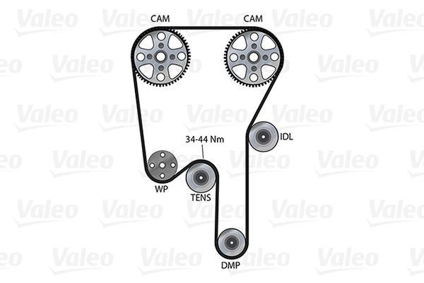 Pompe à eau + kit de courroie de distribution (Kit courroie de distribution) VALEO 614694