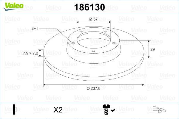 Discos de freno VALEO ref. 186130
