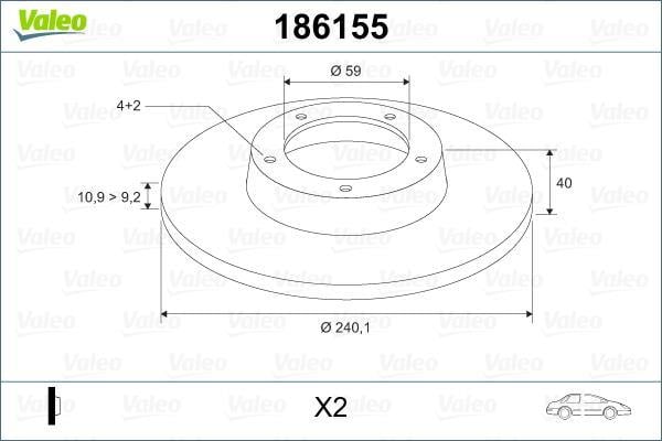 Disques de frein VALEO 186155