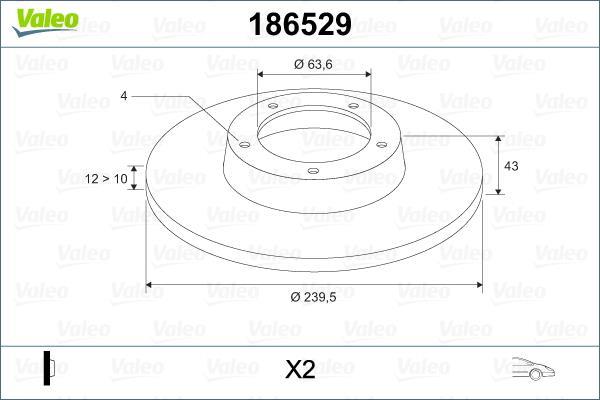 Disques de frein VALEO 186529