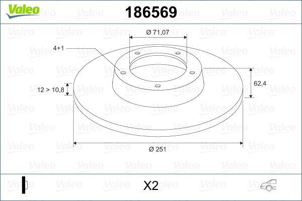 Disques de frein VALEO 186569