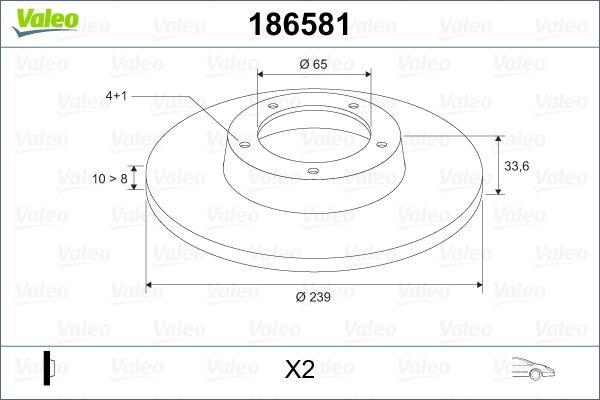 Disques de frein VALEO 186581